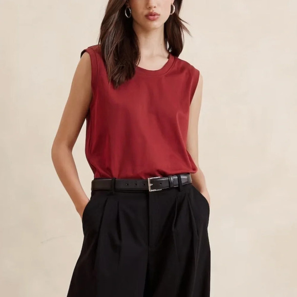 Banana Republic Cotton-Sateen Muscle Tank - Picture 2 of 11